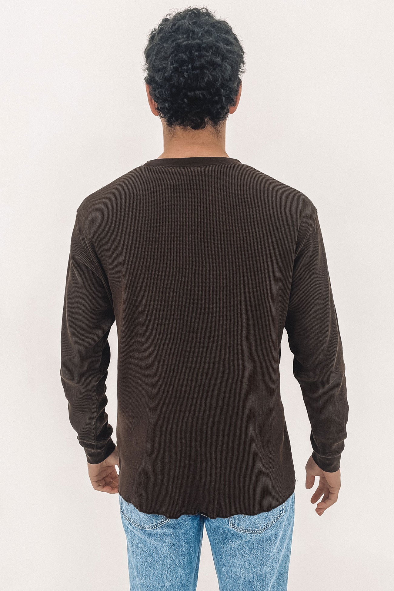 Thrills Union Waffle Long Sleeve Postal Brown