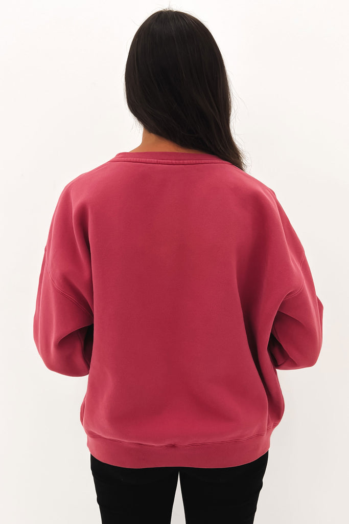 World League Oversized Crew Pigment Raspberry - Jean Jail
