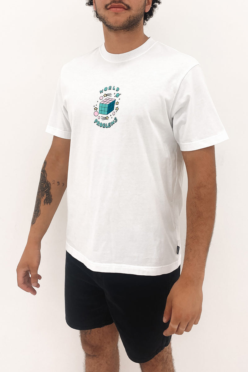 World Problems Recycled Retro Fit Tee White