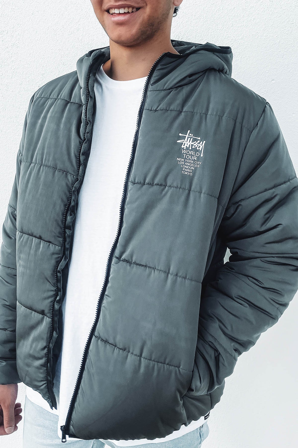 Worldwide Lightweight Puffa Charcoal Jean Jail