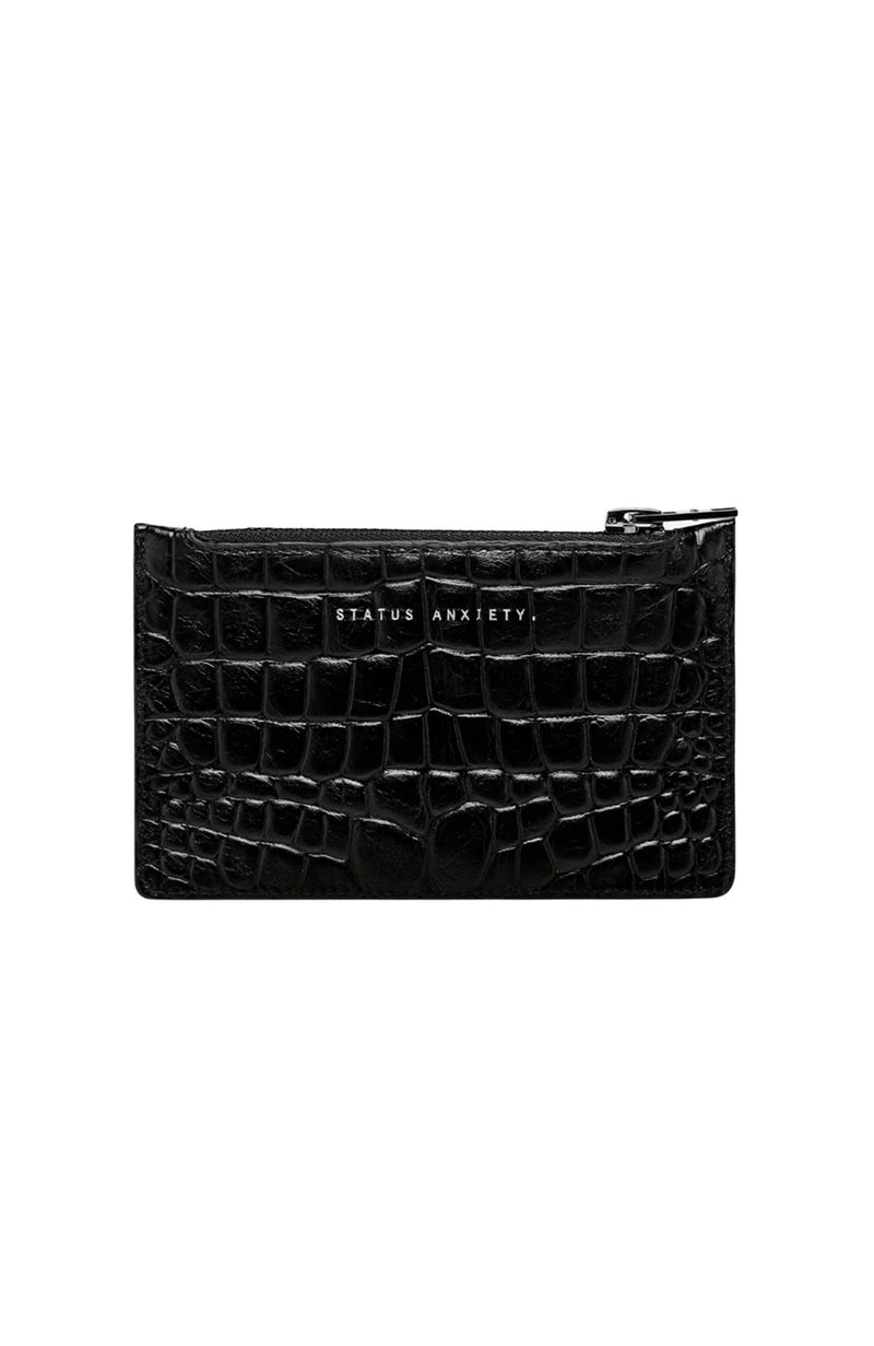 Avoiding Things Wallet Black Croc Emboss