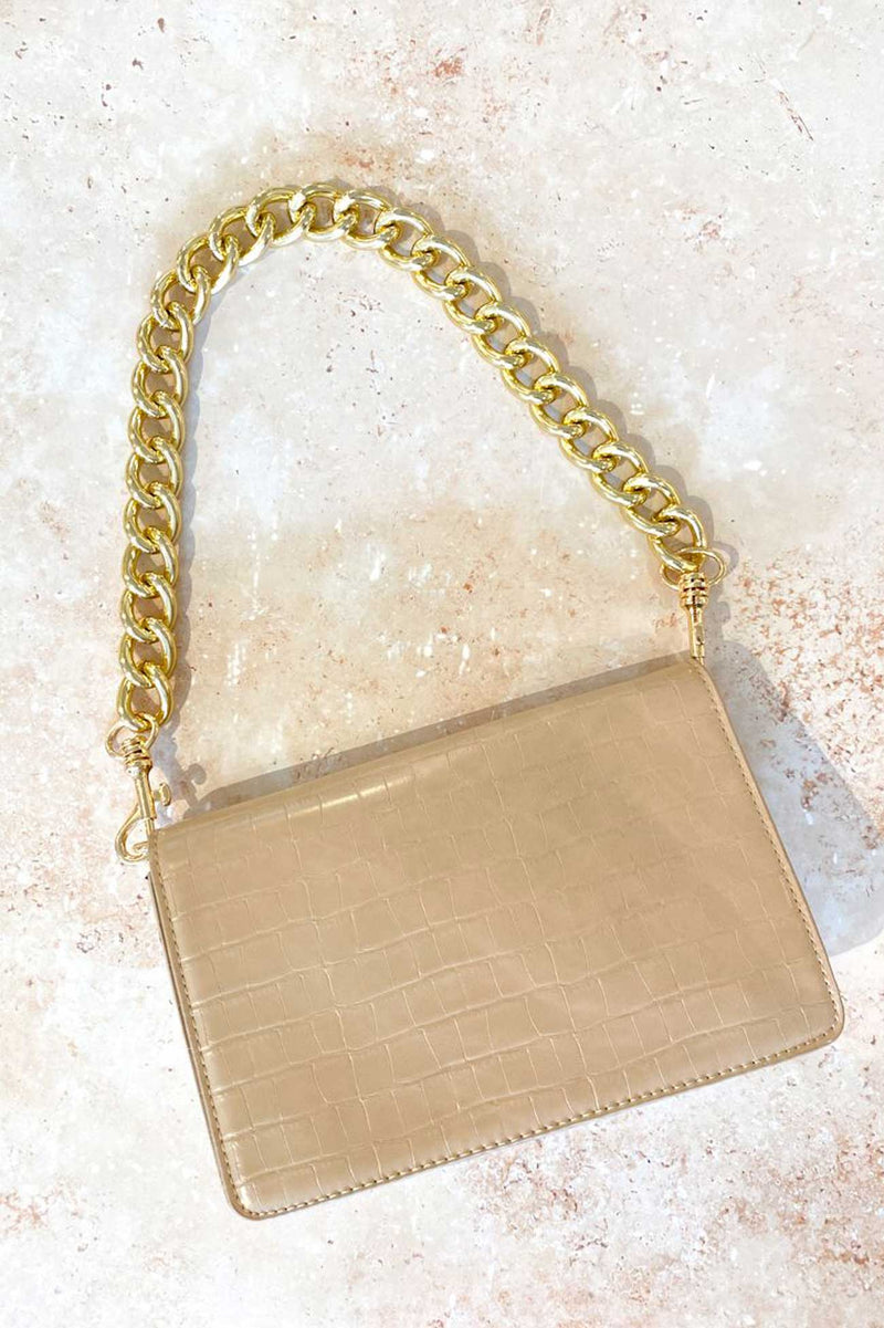 Nude bag with gold chain sales