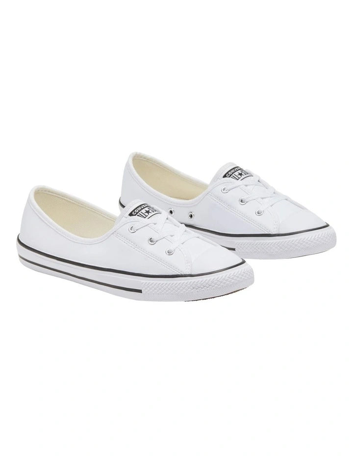 poll Manifesteren Bedienen Chuck Taylor All Star Ballet Lace Faux Leather Slip White - Jean Jail