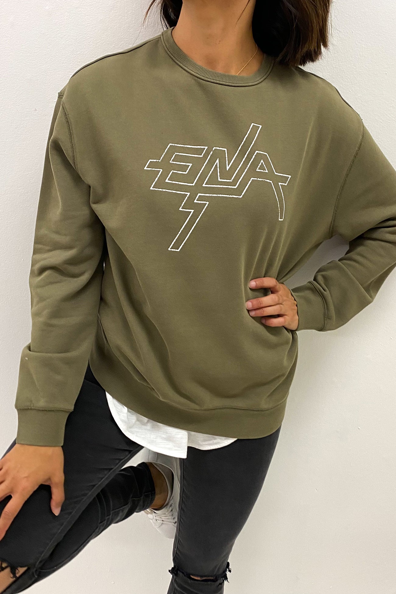 Block Logo Sweatshirt Olive