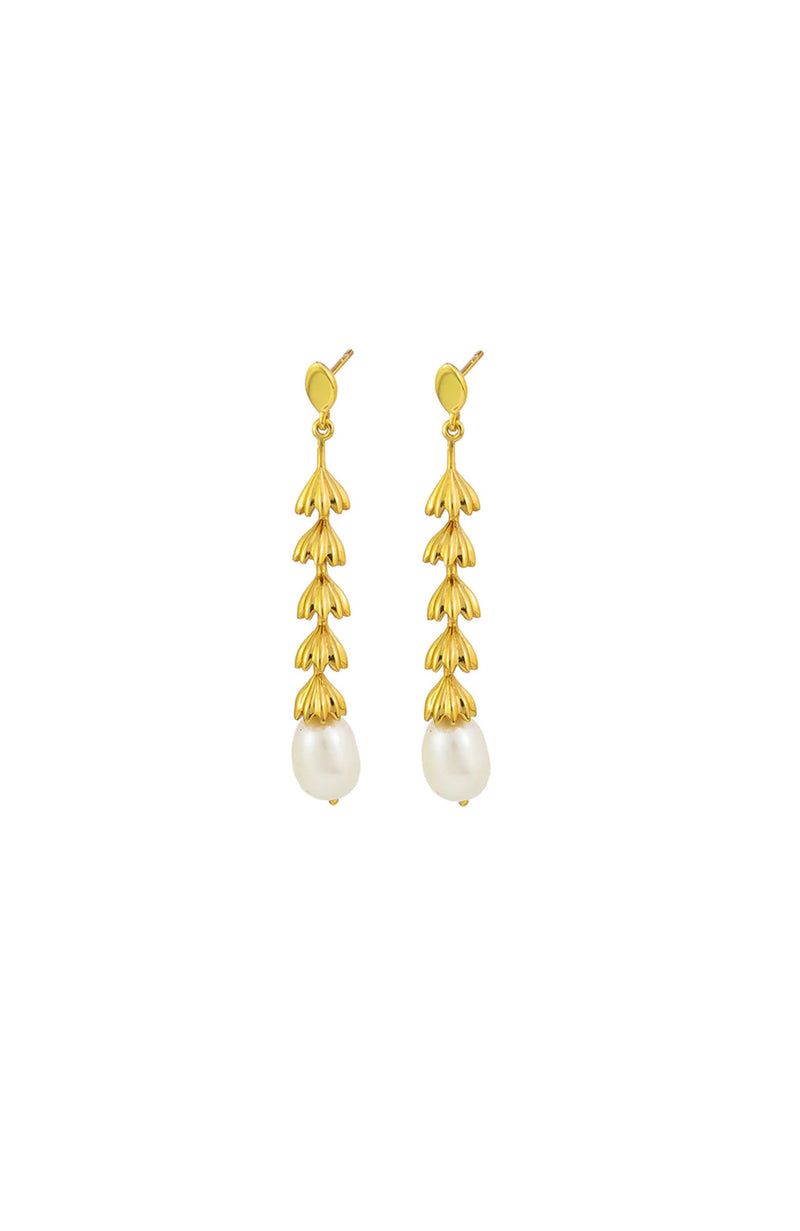 Ivy Pearl Earrings Gold
