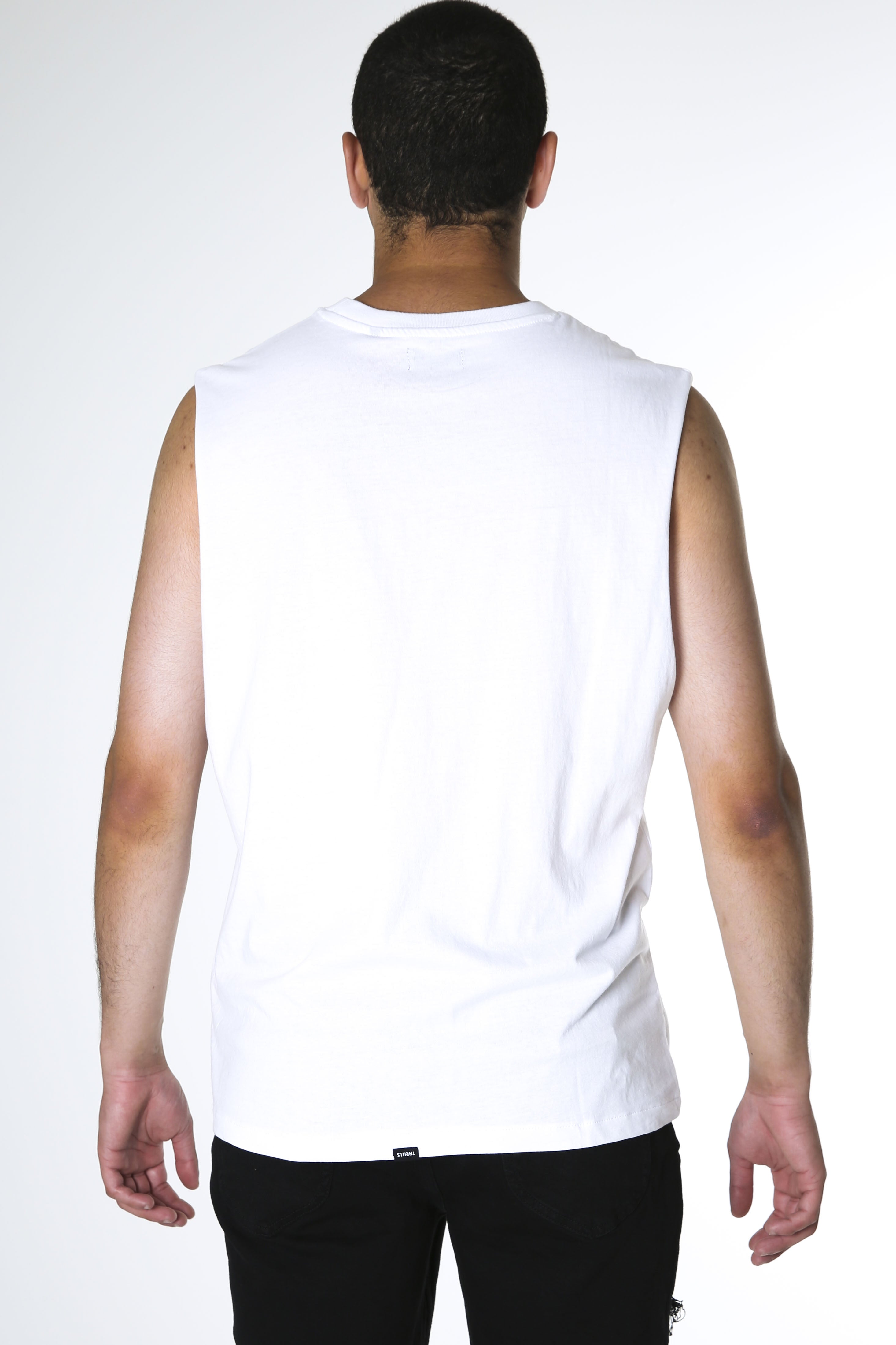 Minimal Thrills Merch Fit Muscle Tee White