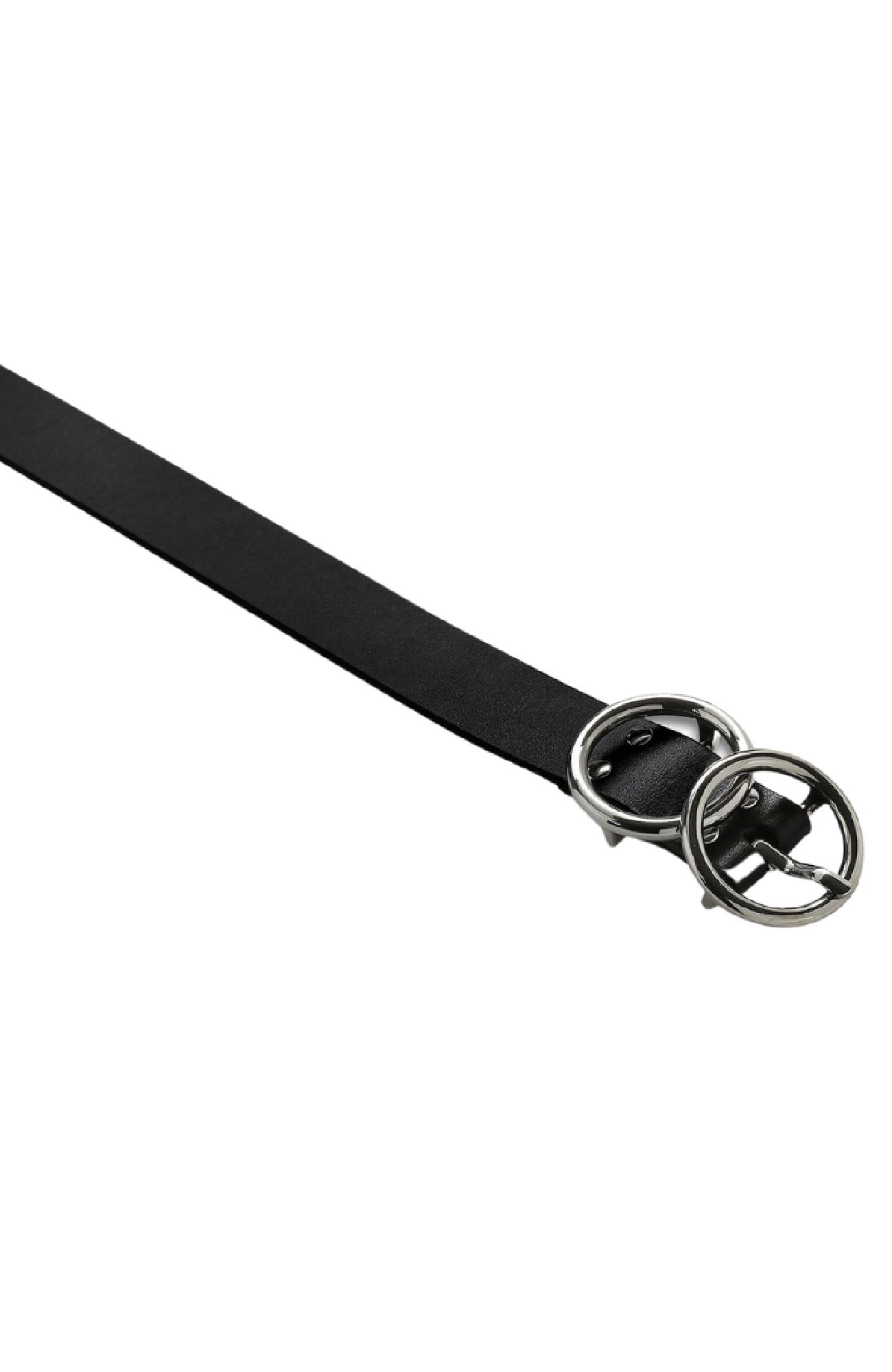 Mislaid Skinny Belt Black Silver